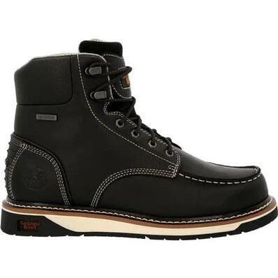 GEORGIA BOOT AMP LT WEDGE MEN'S MOC - TOE WORK BOOTS GB00475 IN BLACK - TLW Shoes