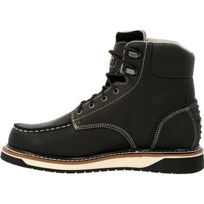 GEORGIA BOOT AMP LT WEDGE MEN'S MOC - TOE WORK BOOTS GB00475 IN BLACK - TLW Shoes