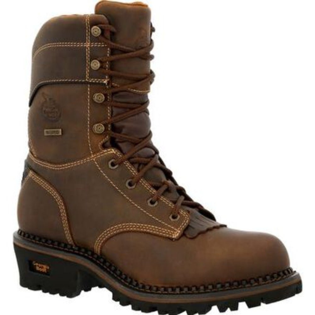 GEORGIA BOOT AMP LT LOGGER MEN'S TOE INSULATED WATERPROOF WORK BOOTS GB00491 IN BROWN - TLW Shoes