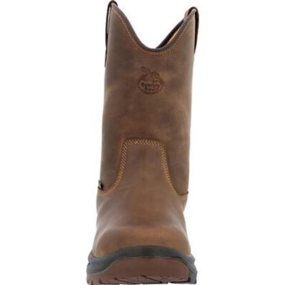GEORGIA BOOT OT MEN'S PULL ON WORK BOOTS GB00523 IN BROWN - TLW Shoes