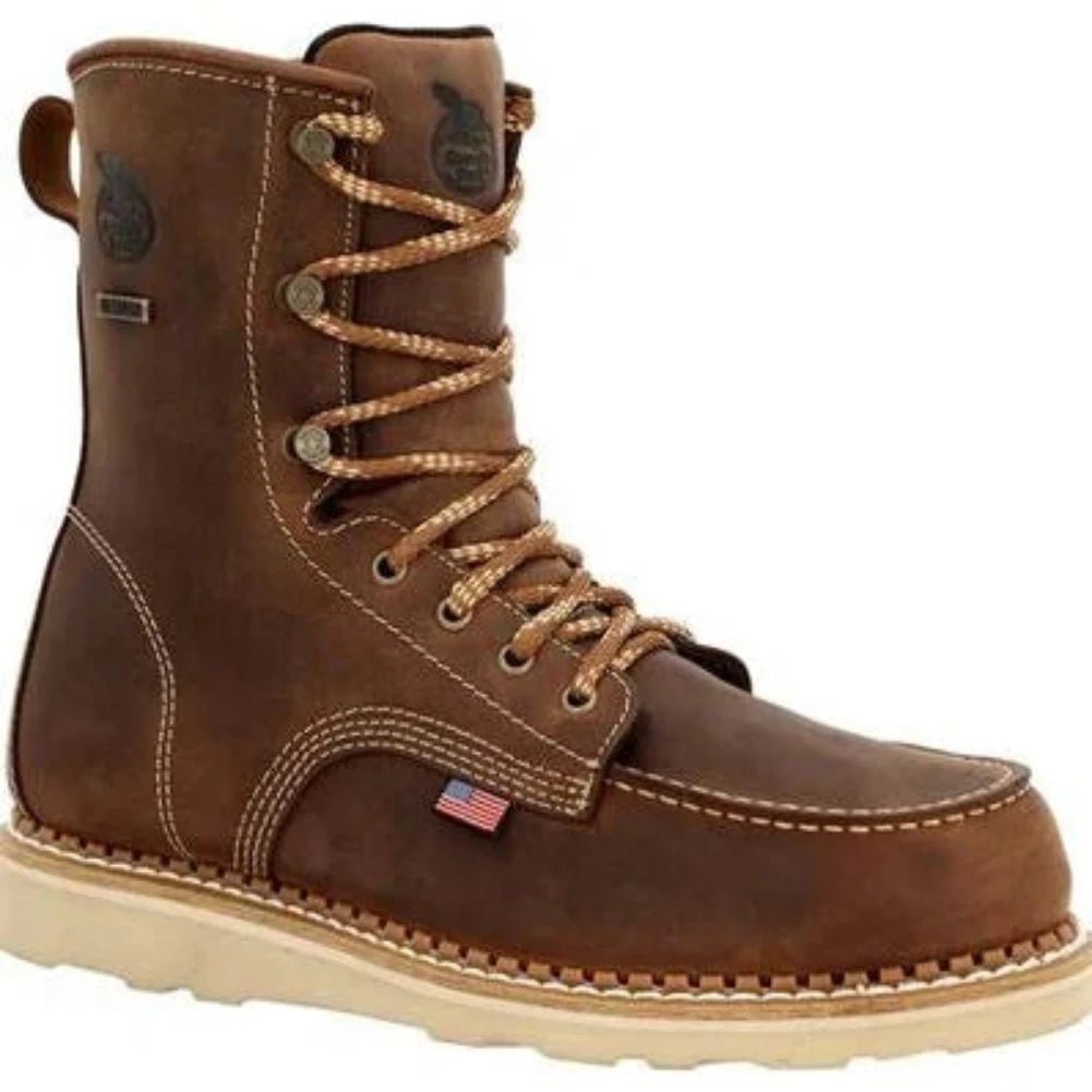 GEORGIA BOOT AMERICA MADE MEN'S WATERPROOF TALL WORK BOOTS GB00532 IN BROWN - TLW Shoes