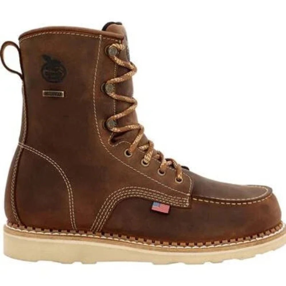 GEORGIA BOOT AMERICA MADE MEN'S WATERPROOF TALL WORK BOOTS GB00532 IN BROWN - TLW Shoes