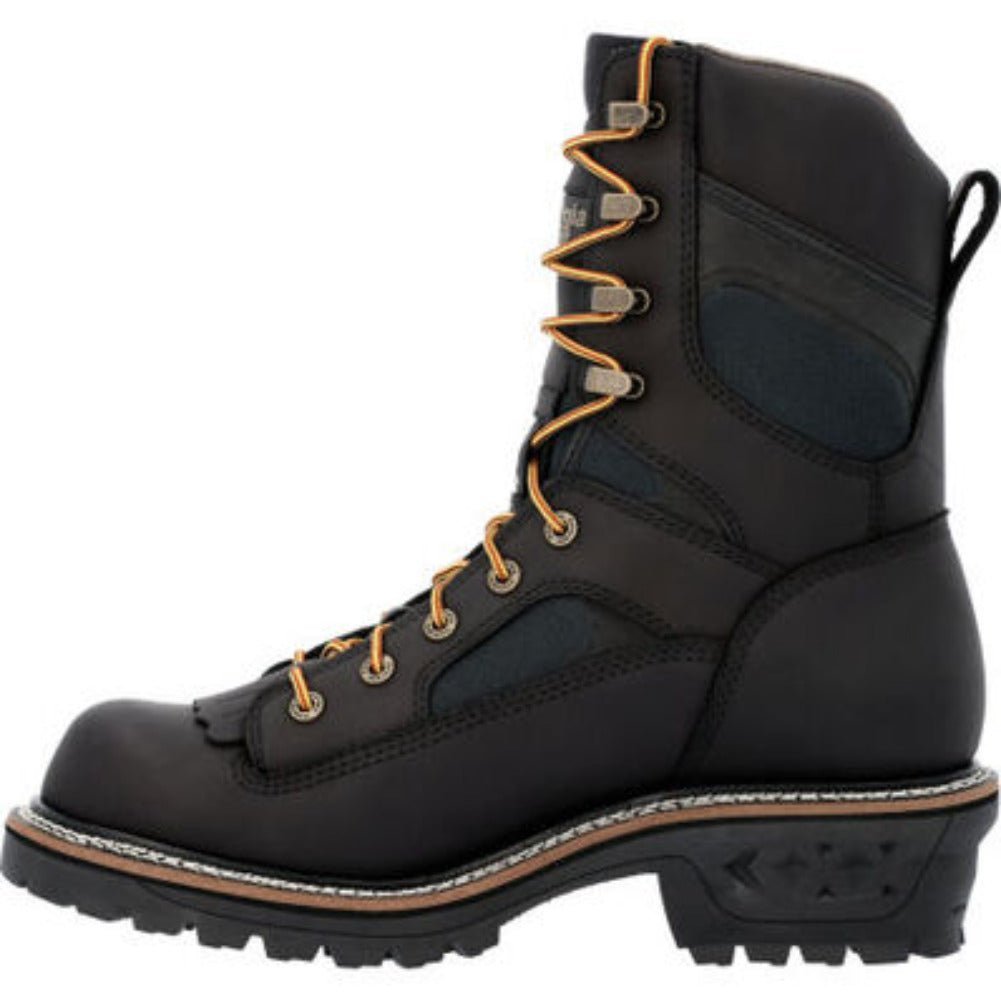 GEORGIA BOOT LTX LOGGER MEN'S WATERPROOF WORK BOOTS GB00618 IN BLACK - TLW Shoes