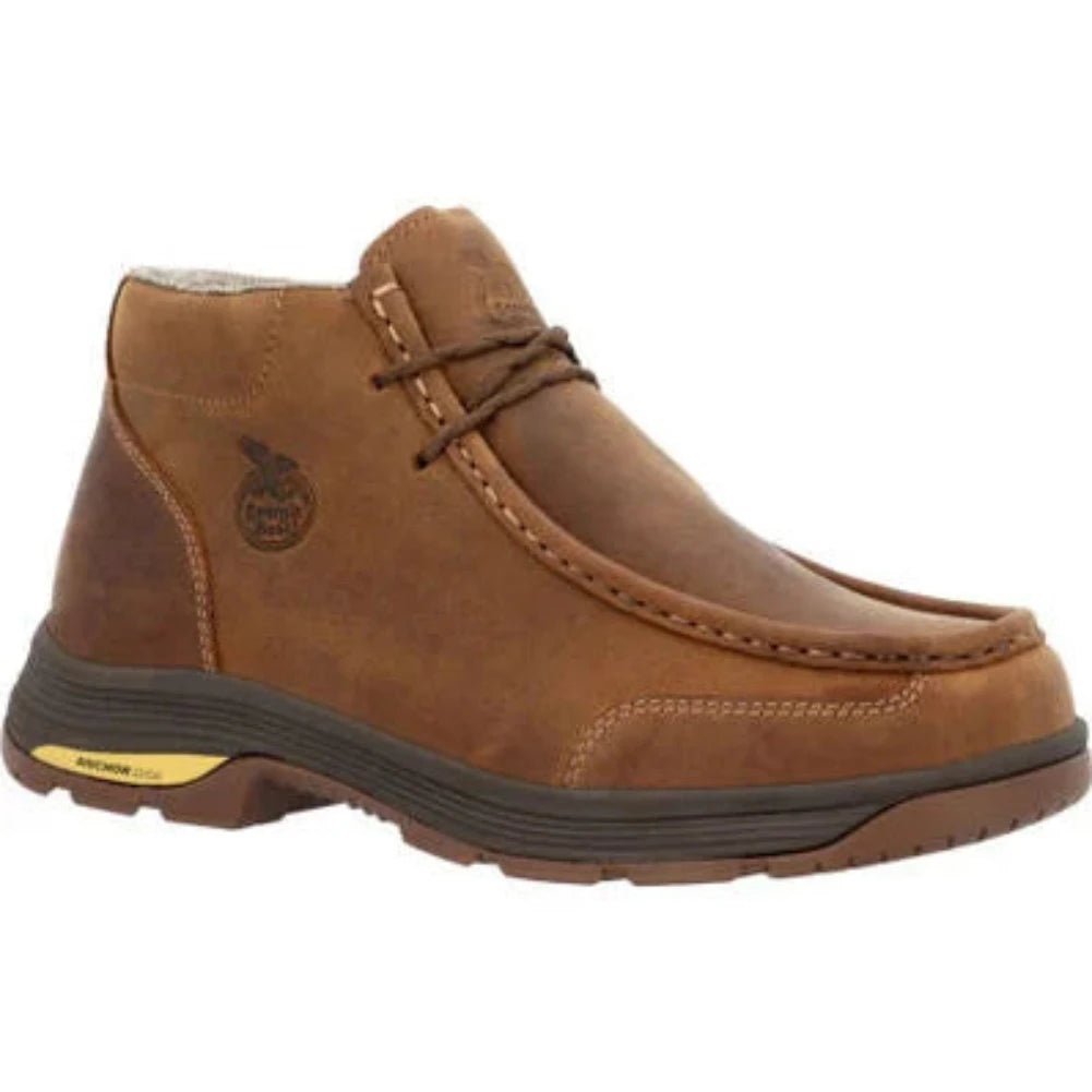 GEORGIA BOOT ATHENS SUPERLYTE MEN'S WATERPROOF WALLABE ALLOY TOE BOOTS GB00647 IN BROWN - TLW Shoes