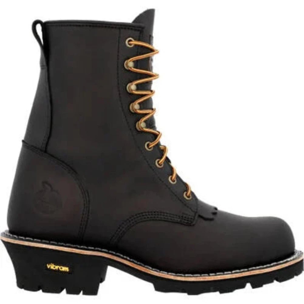 GEORGIA BOOT LOGGERS MEN'S WATERPROOF WORK BOOTS GB00648 IN BLACK - TLW Shoes