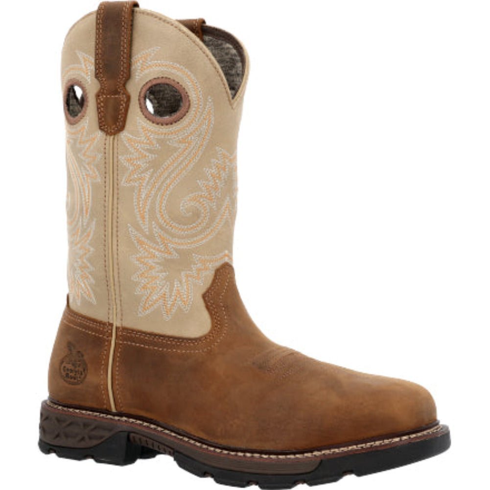 GEORGIA BOOT CARBO - TEC FLX MEN'S PULL - ON BOOTS GB00670 IN BROWN - TLW Shoes