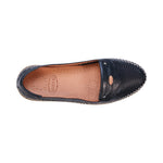 Ginger Black Perforated Leather Flats - TLW Shoes