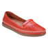 Ginger Red Perforated Leather Flats - TLW Shoes
