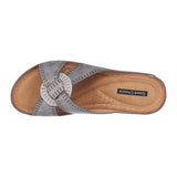 Gisele Pewter Wedge Sandals - TLW Shoes
