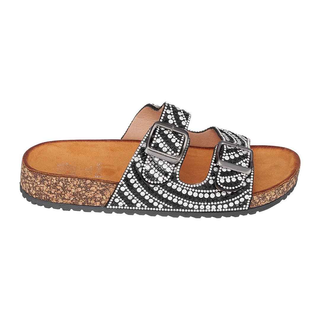 Holly Black Footbed Sandals - TLW Shoes