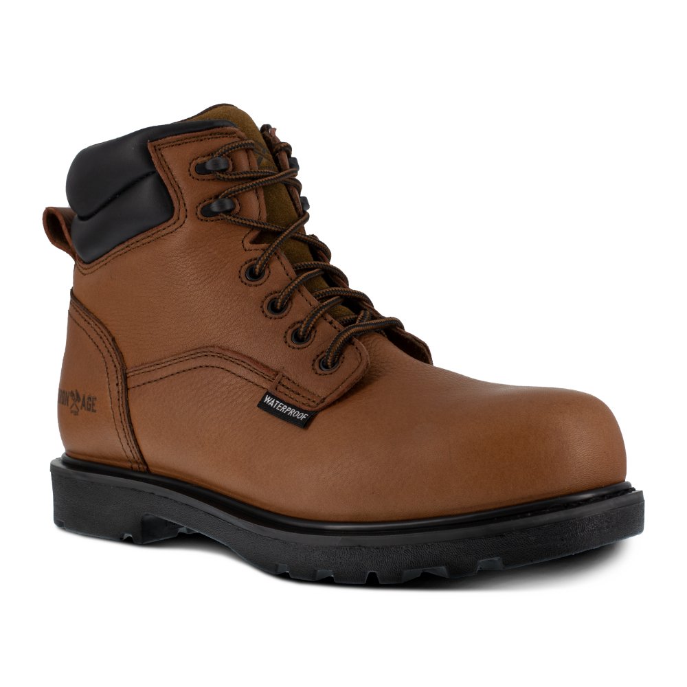 IRON AGE 6" MEN'S WORK BOOT WATERPROOF COMPOSITE TOE HAULER IA0160 IN BROWN - TLW Shoes