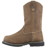 IRON AGE 11" MEN'S WORK BOOT PULL-ON COMPOSITE TOE GROUNDBREAKER IA5094 IN BROWN - TLW Shoes