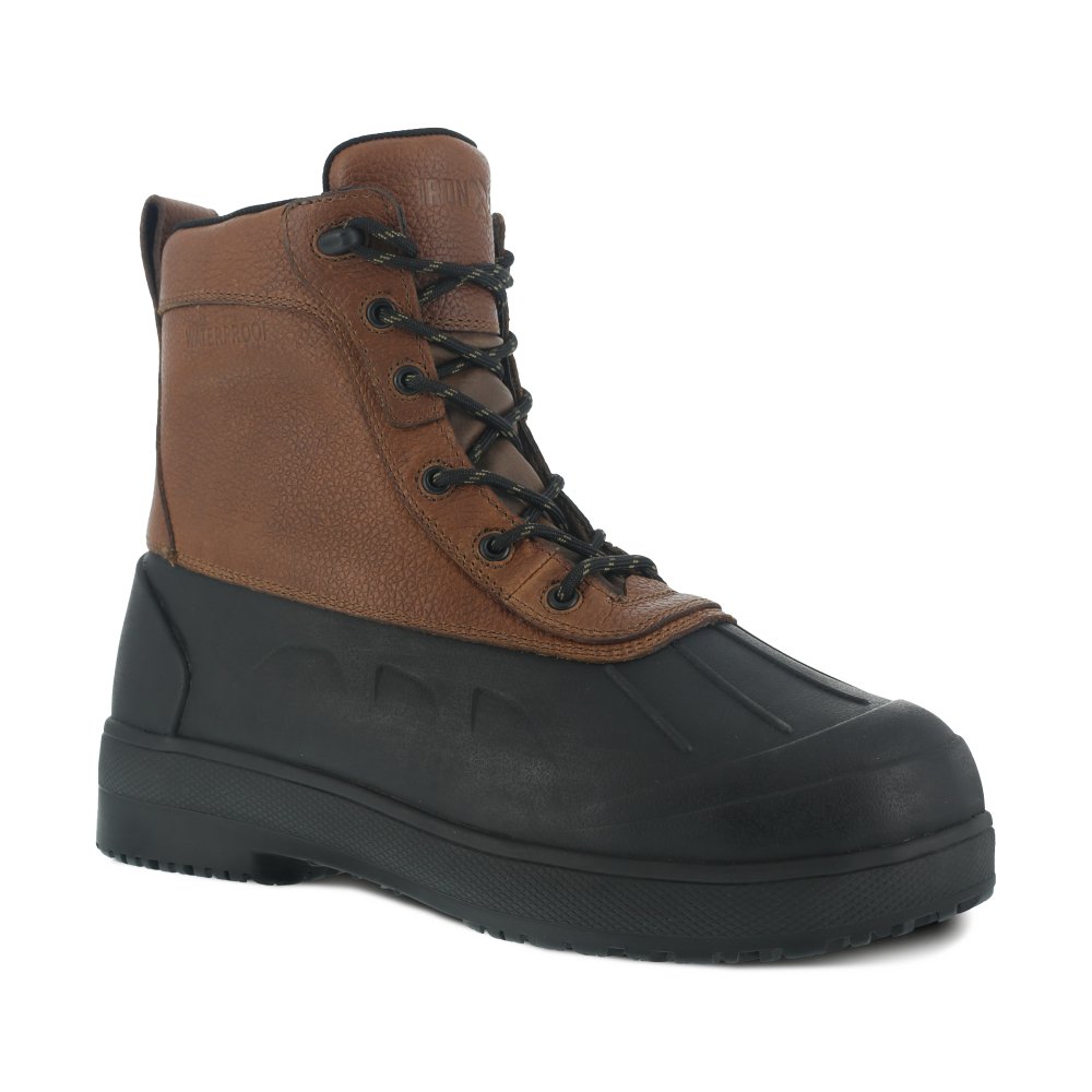 IRON AGE WOMEN'S WORK BOOT WATERPROOF COMPOSITE TOE COMPOUND IA965 IN BLACK AND BROWN - TLW Shoes