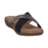 Women's Iris Black Embellished Asymmetrical Flat Sandals - TLW Shoes