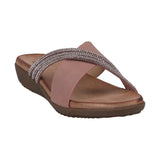 Women's Iris Blush Embellished Asymmetrical Flat Sandals - TLW Shoes