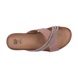 Women's Iris Blush Embellished Asymmetrical Flat Sandals - TLW Shoes