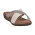 Women's Iris White Embellished Asymmetrical Flat Sandals - TLW Shoes