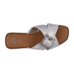 Women's Ivy white Woven Flat Sandals - TLW Shoes