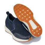 CALTO - J1435 - 3.3 Inches Taller (Dark Blue) - Casual Chunky Sole Sneaker Loafers - TLW Shoes