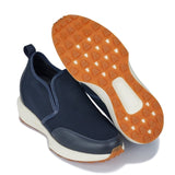 CALTO - J1435 - 3.3 Inches Taller (Dark Blue) - Casual Chunky Sole Sneaker Loafers - TLW Shoes