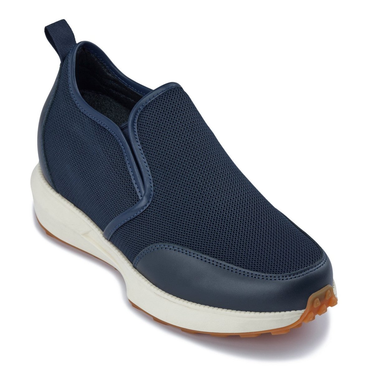 CALTO - J1435 - 3.3 Inches Taller (Dark Blue) - Casual Chunky Sole Sneaker Loafers - TLW Shoes