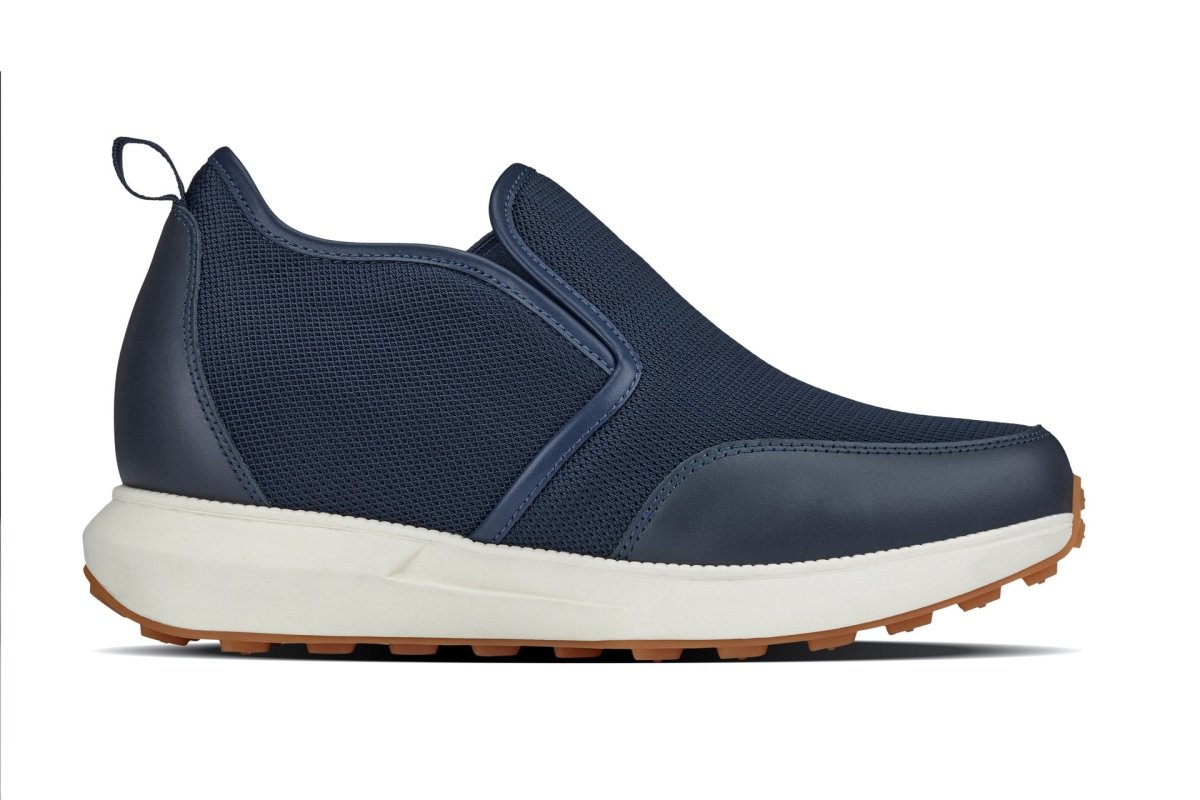 CALTO - J1435 - 3.3 Inches Taller (Dark Blue) - Casual Chunky Sole Sneaker Loafers - TLW Shoes