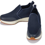 CALTO - J1435 - 3.3 Inches Taller (Dark Blue) - Casual Chunky Sole Sneaker Loafers - TLW Shoes