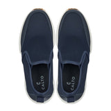 CALTO - J1435 - 3.3 Inches Taller (Dark Blue) - Casual Chunky Sole Sneaker Loafers - TLW Shoes