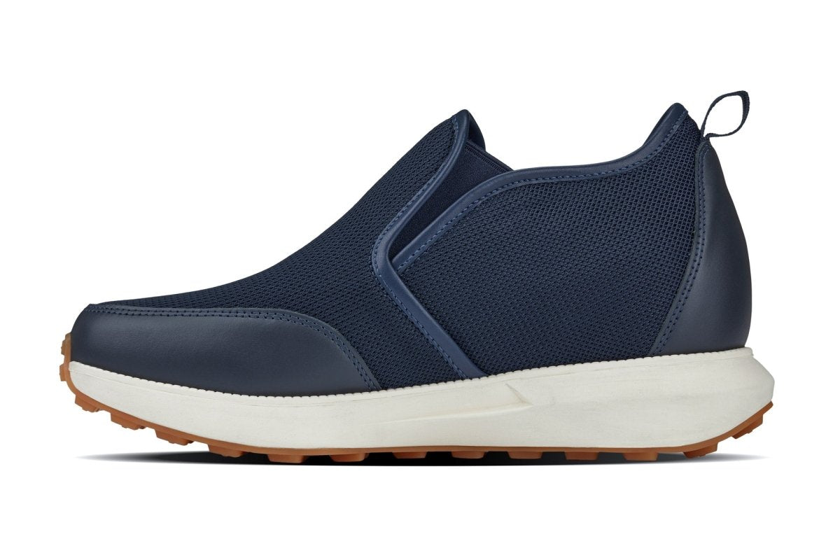 CALTO - J1435 - 3.3 Inches Taller (Dark Blue) - Casual Chunky Sole Sneaker Loafers - TLW Shoes