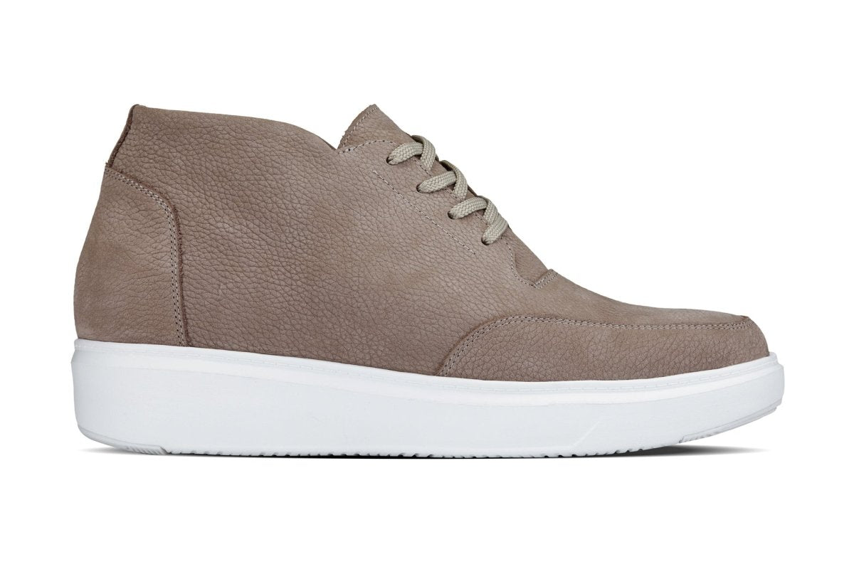 CALTO - J1770 - 3.2 Inches Taller (Khaki) - Casual Chunky Sole Boots – Soft Pebble Grain Nubuck Leather - TLW Shoes