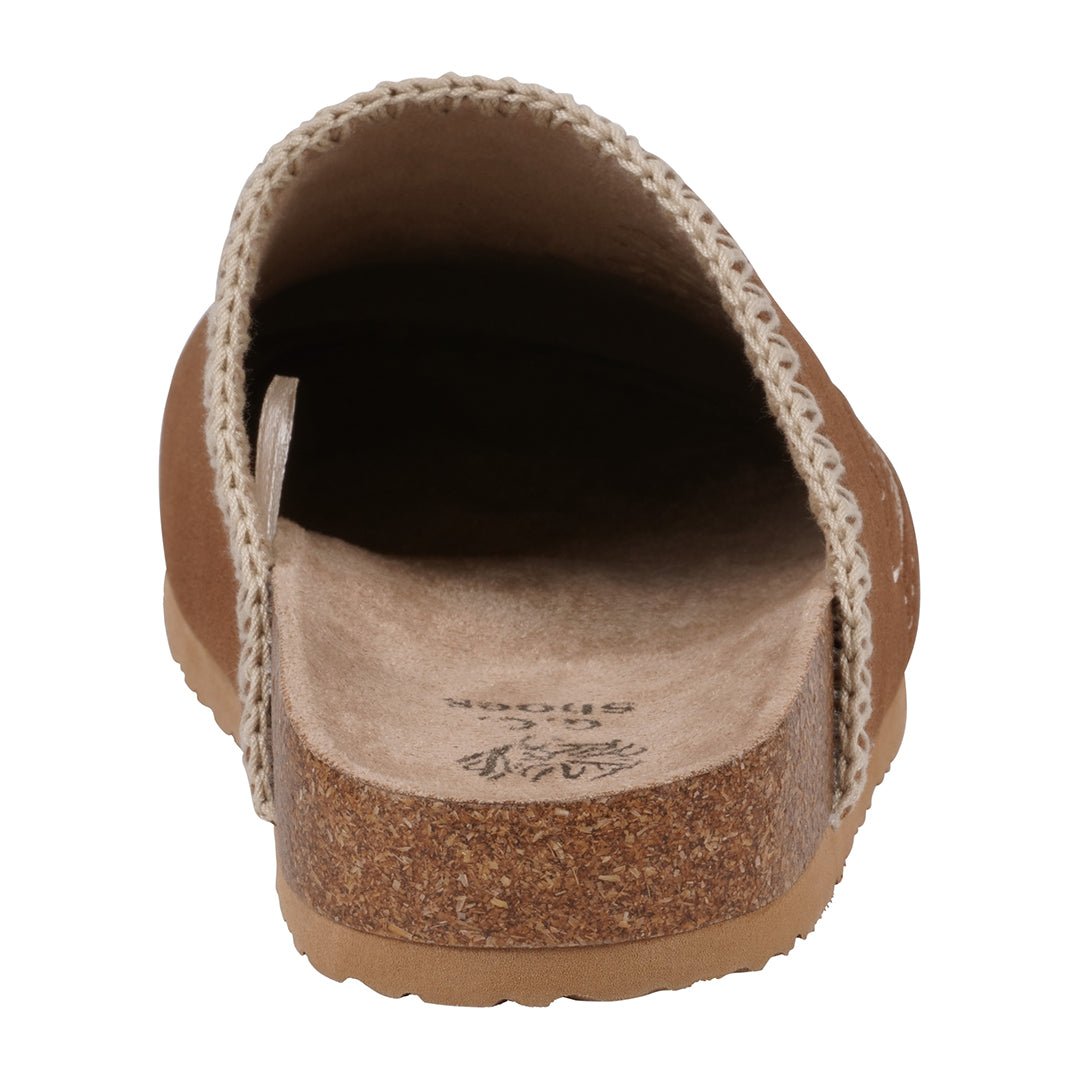 Women's Jamie Cognac Slide Footbed Clogs - TLW Shoes