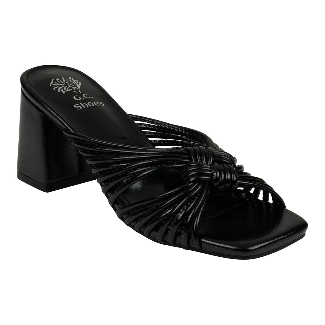 Josie Black Strappy Heeled Sandals - TLW Shoes