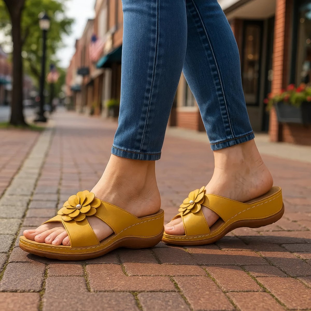 Women's Joy Coral Flower Flat Sandals - TLW Shoes