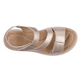 Women's Judy Gold Velcro Comfort Flat Sandals - TLW Shoes