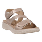 Women's Judy Gold Velcro Comfort Flat Sandals - TLW Shoes