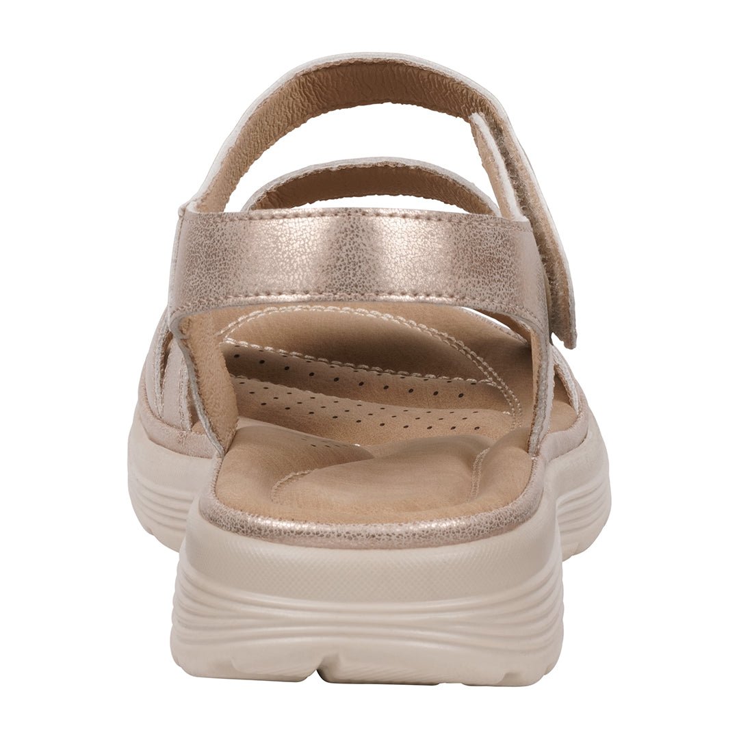 Women's Judy Gold Velcro Comfort Flat Sandals - TLW Shoes