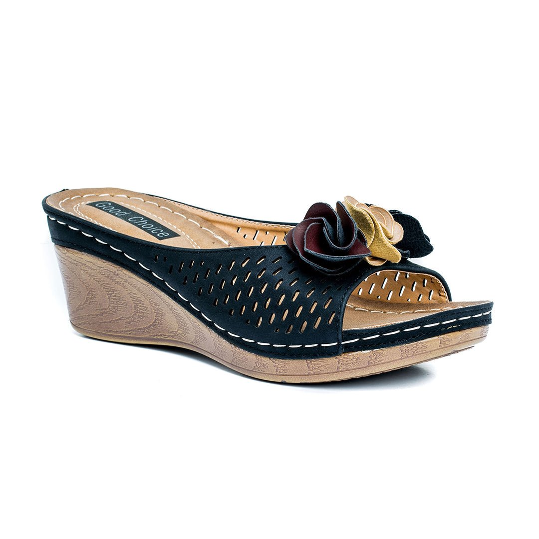 Women's Juliet Black Wedge Sandals - TLW Shoes
