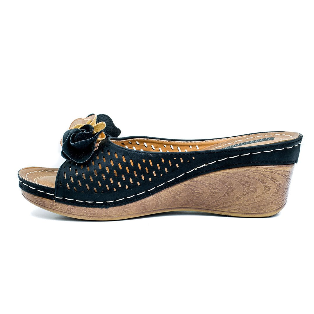 Women's Juliet Black Wedge Sandals - TLW Shoes