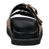Women's Juno Camel Slide Footbed Sandals - TLW Shoes