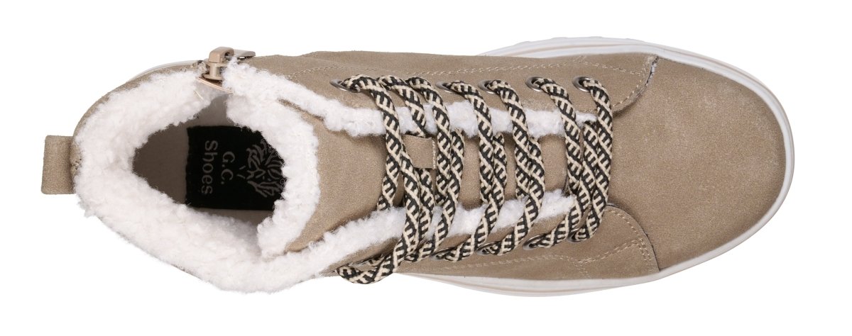 Justine Lace - up Taupe Bootie - TLW Shoes