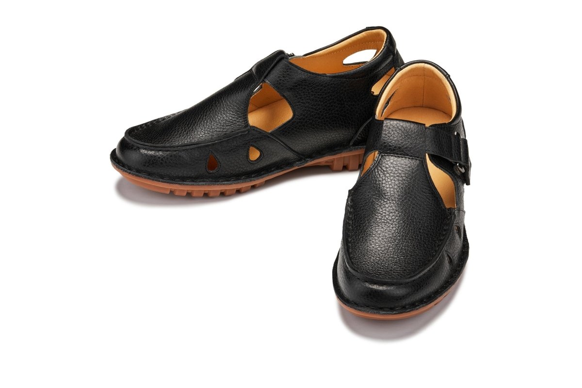 CALTO - K0751 - 2.8 Inches Taller (Black) - Lightweight Casual Fisherman Sandal - TLW Shoes