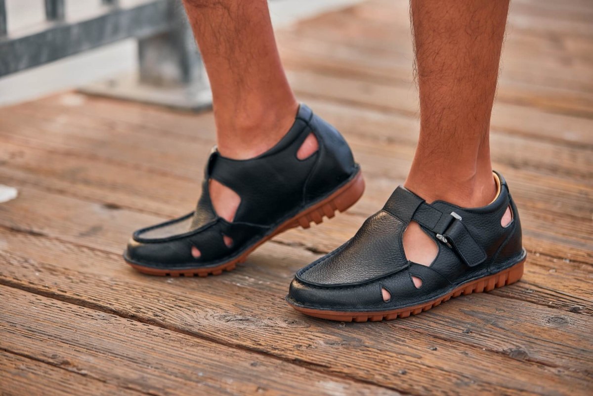 CALTO - K0751 - 2.8 Inches Taller (Black) - Lightweight Casual Fisherman Sandal - TLW Shoes