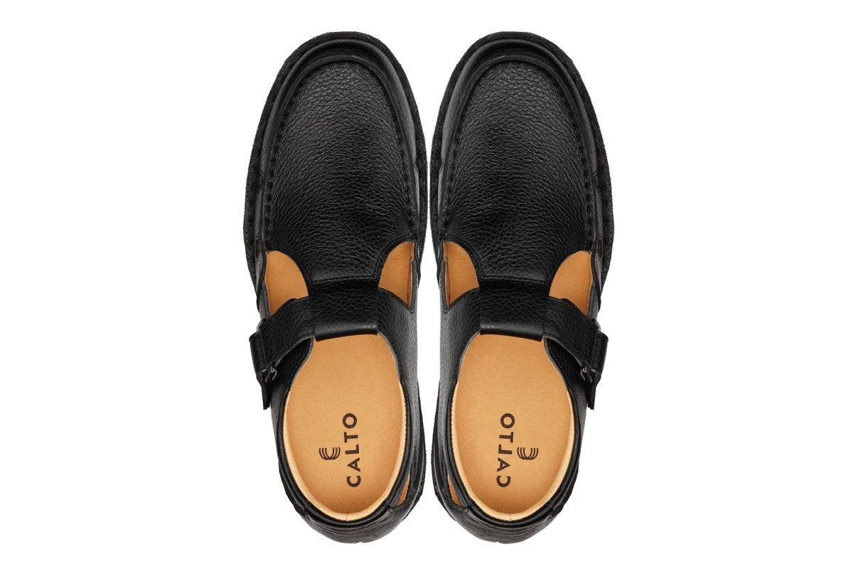 CALTO - K0751 - 2.8 Inches Taller (Black) - Lightweight Casual Fisherman Sandal - TLW Shoes