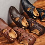 CALTO - K0751 - 2.8 Inches Taller (Black) - Lightweight Casual Fisherman Sandal - TLW Shoes