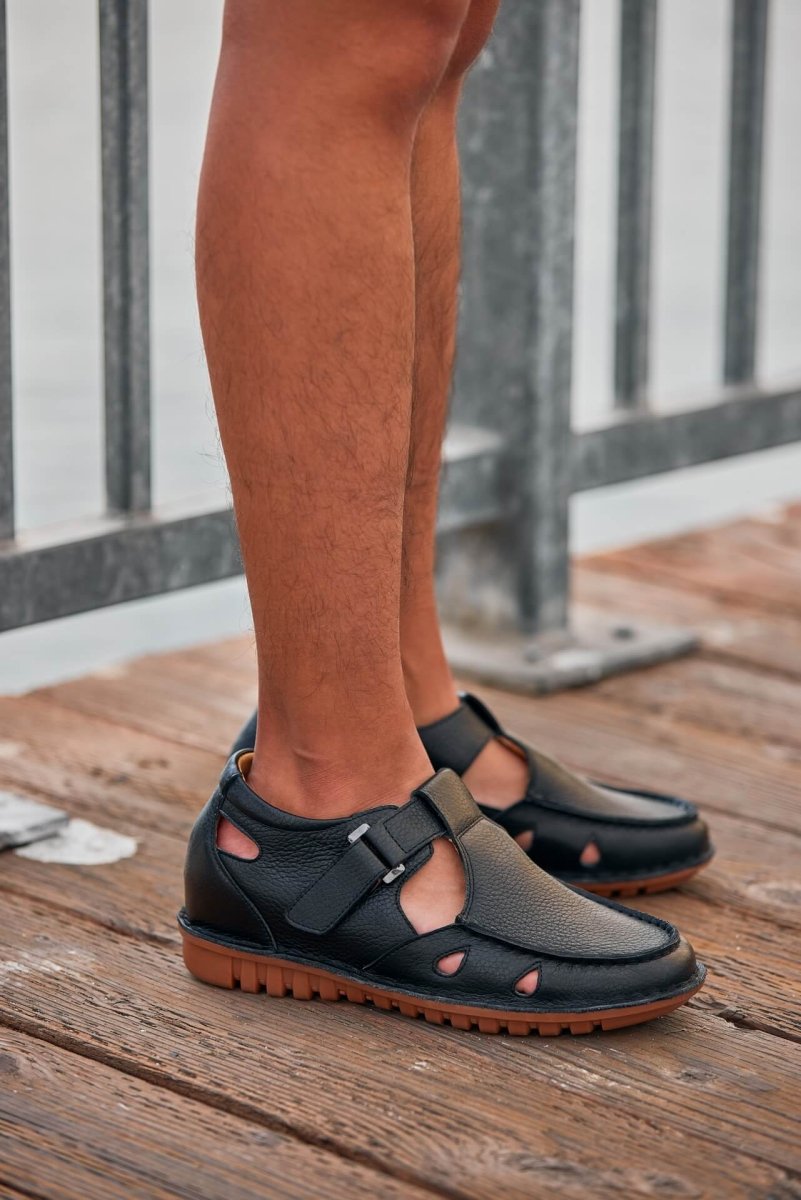 CALTO - K0751 - 2.8 Inches Taller (Black) - Lightweight Casual Fisherman Sandal - TLW Shoes