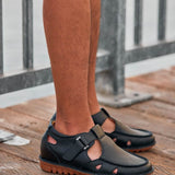 CALTO - K0751 - 2.8 Inches Taller (Black) - Lightweight Casual Fisherman Sandal - TLW Shoes