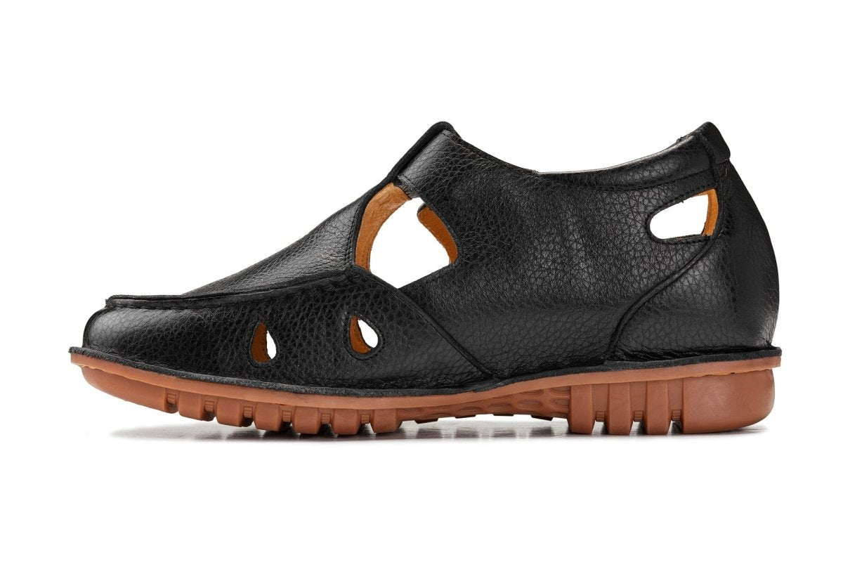 CALTO - K0751 - 2.8 Inches Taller (Black) - Lightweight Casual Fisherman Sandal - TLW Shoes
