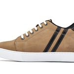 CALTO - K1551 - 2.8 Inches Taller (Nubuck Tan) - Lace Up Casual Sneakers - TLW Shoes