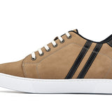 CALTO - K1551 - 2.8 Inches Taller (Nubuck Tan) - Lace Up Casual Sneakers - TLW Shoes