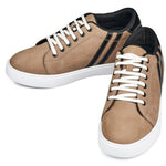 CALTO - K1551 - 2.8 Inches Taller (Nubuck Tan) - Lace Up Casual Sneakers - TLW Shoes